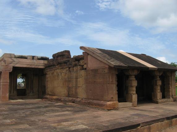 Sloping roof temple