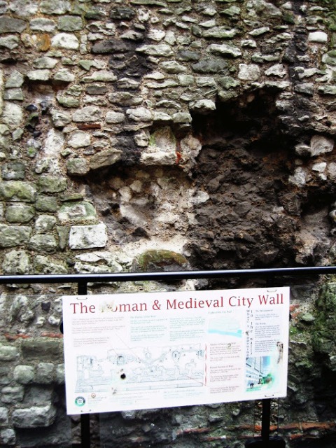 Part of the original wall surrounding the Roman city of Londinium or London