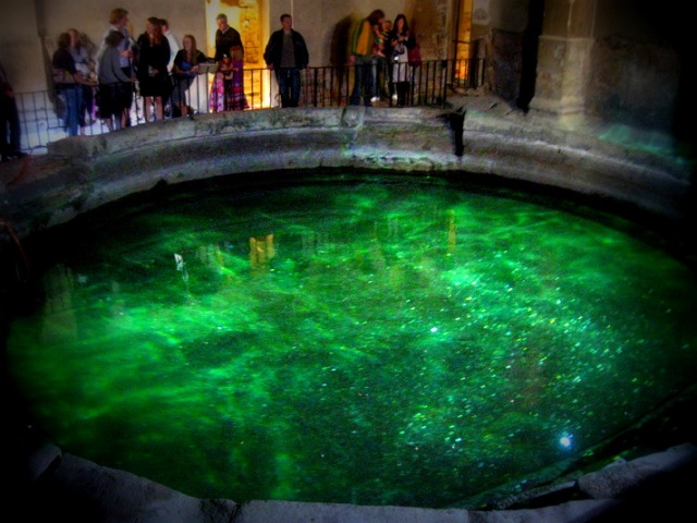 The Circular Bath. One can still see the coins glinting in the waters
