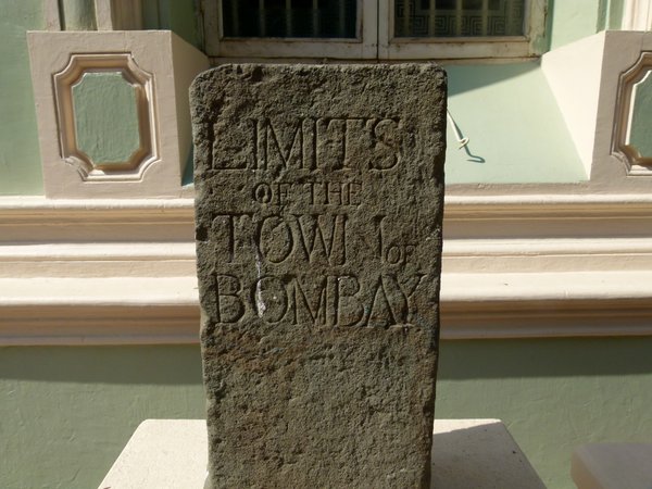 A stone that once marked the town limits of Bombay