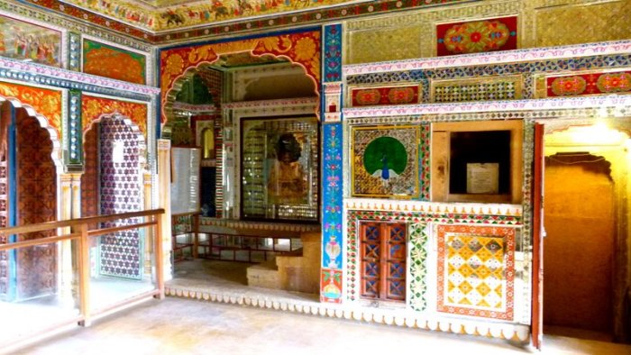 Room of glass and mirrors in the Patwon ki Haveli
