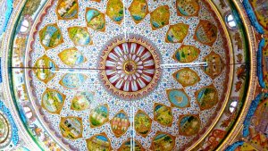 The painted ceiling at the kaner, Rajasthan, Travel