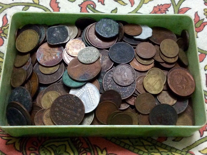 Box of coins, numistimatics, nostalgia