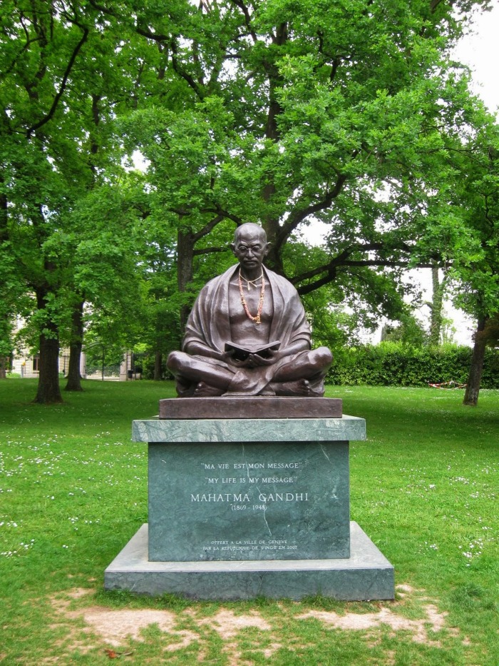 Nahatma Gandhi, Statue, Bronze, Geneva, Geneve, Switzerland, 
