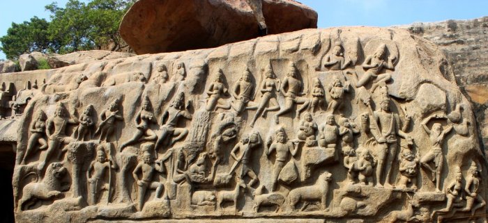 Mahabalipuram, UNESCO World Heritage Site, Arjuna's Penance, Descent Of Ganga, Relief Panel, Narrative Networks