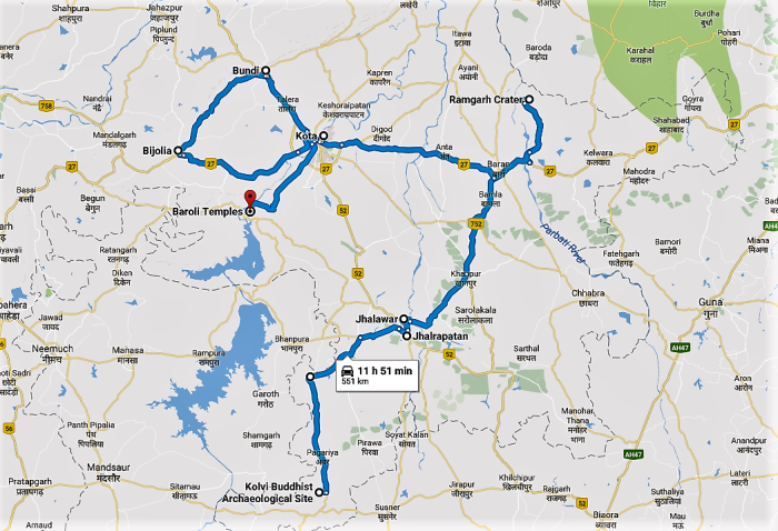 Hadoti Map, road Trip, Travel, Rajasthan, Hadoti trip, Google Map, Travel Map, Places I Travelled to